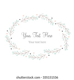 Vector illustration of floral Frame. Set of flowers arranged un a shape design for Thank you card, wedding invitations, birthday cards, calligraphic letters, Emblem and label, Full vector file