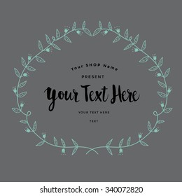 Vector illustration of floral Frame. Set of flowers arranged un a shape design for Thank you card, wedding invitations, birthday cards, calligraphic letters, Emblem and label, Full vector file
