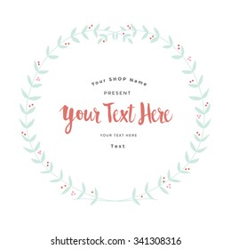 Vector illustration of floral Frame. Set of flowers arranged un a shape design for Thank you card, wedding invitations, birthday cards, calligraphic letters, Emblem and label, Full vector file