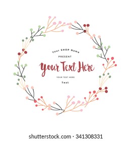 Vector illustration of floral Frame. Set of flowers arranged un a shape design for Thank you card, wedding invitations, birthday cards, calligraphic letters, Emblem and label, Full vector file