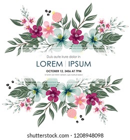  Vector illustration of a floral frame in spring for Wedding, anniversary, birthday and party. Design for banner, poster, card, invitation and scrapbook 