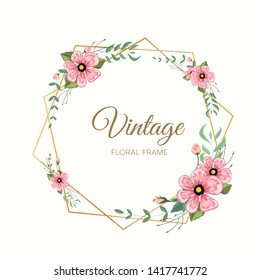 Vector illustration of a floral frame in spring for Wedding, anniversary, birthday and party.