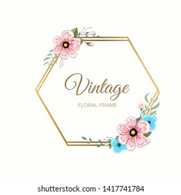 Vector illustration of a floral frame in spring for Wedding, anniversary, birthday and party.