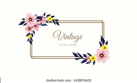 Vector illustration of a floral frame in spring for Wedding, anniversary, birthday and party.