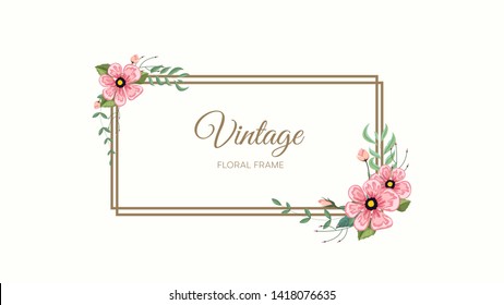 Vector illustration of a floral frame in spring for Wedding, anniversary, birthday and party.