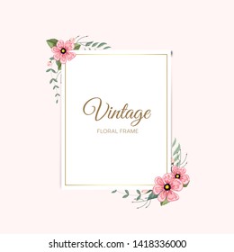 Vector illustration of a floral frame in spring for Wedding, anniversary, birthday and party.