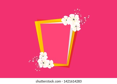 Vector illustration of a floral frame in spring for Wedding, anniversary, birthday and party.