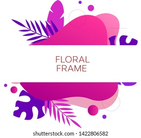 Vector illustration of a floral frame in spring for Wedding, anniversary, birthday and party.