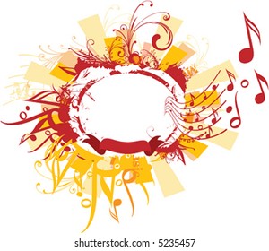 vector illustration, floral grunge background