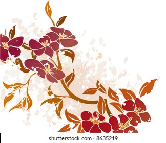 An vector illustration of a floral grunge background