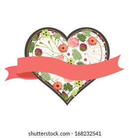 Vector illustration. Floral heart.