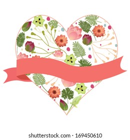 Vector illustration. Floral heart.