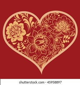 Vector illustration of floral heart