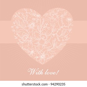 Vector illustration of Floral heart