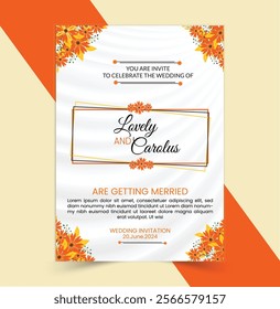 Vector illustration floral invitation card design. Invitation card, party celebration, greeting cards.  