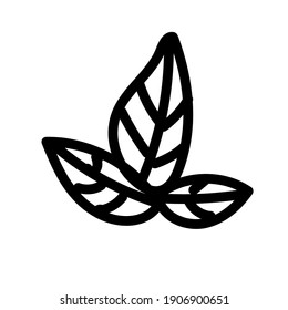vector illustration with floral leaf. logo, icon, design, sign, product symbol. vegetarian food.