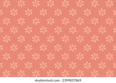 Vector illustration of a floral motif pattern with dominant orange color.