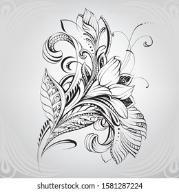 Vector illustration of a floral ornament