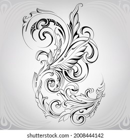 Vector illustration of a floral ornament