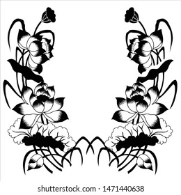 vector illustration of floral ornament for design elements, tattoo designs, EPS 10