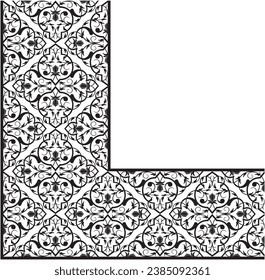 Vector illustration Floral ornament for elegant frame corners. Suitable for use as frames, calligraphy frames, edges, borders, certificates, books, covers, invitations