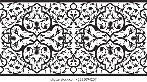 Vector illustration of floral ornament for elegant frame edges. Suitable for use as frames, calligraphy frames, edges, borders, certificates, books, covers, invitations