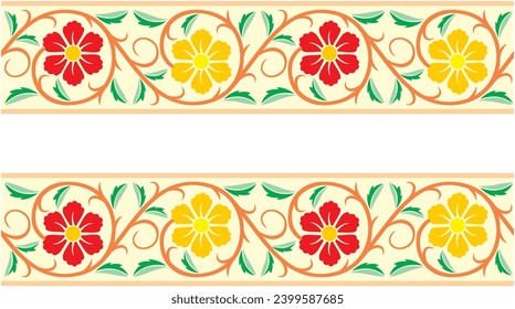 
Vector illustration of a floral ornament for an elegant frame edge, on a soft color background. Suitable for use as frames, calligraphy frames, edges, borders, certificates, books, covers, invitation