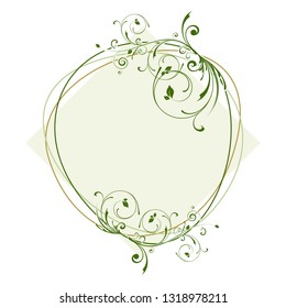 vector illustration of a floral ornament isolated on white background, simple and modern ornament.