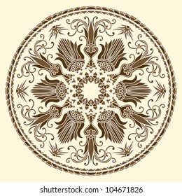 Vector illustration with floral ornament for print.