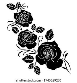 Two Dark Roses On White Stock Vector (Royalty Free) 126241754