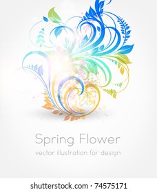 vector illustration of floral ornament for summer design