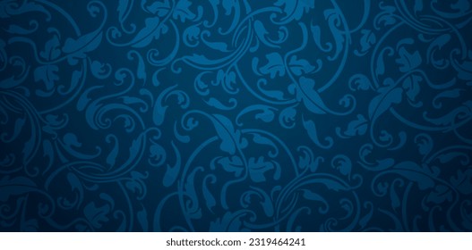 vector illustration floral ornamental blue patterned backgrounds wallpapers for Presentations marketing, decks, ads, books covers, Digital interfaces, print design templates material, banners, posters