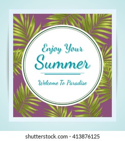 Vector Illustration of  floral  pattern card