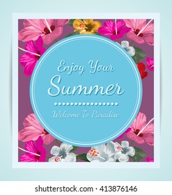 Vector Illustration of  floral  pattern card