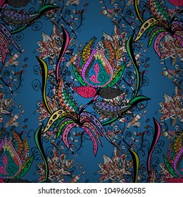 Vector illustration. Floral pattern. Flourish ornamental spring garden texture. Flower seamless background.