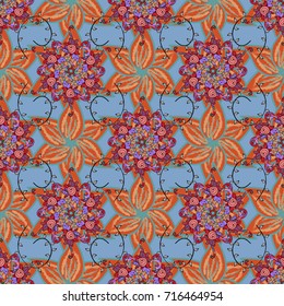 Vector illustration. Floral pattern with flowers and leaves. Cute pattern with small flowers.