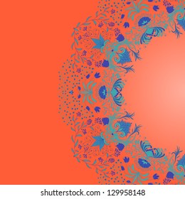 Vector illustration with floral pattern for greeting card.