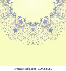 Vector illustration with floral pattern for greeting card.