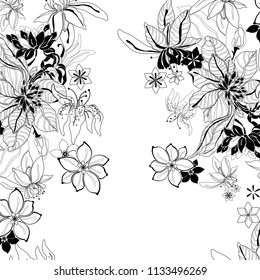 vector illustration floral pattern isolated on white background