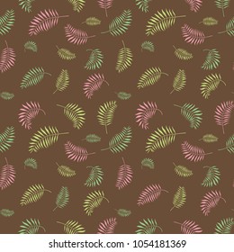 Vector illustration of a floral pattern with leaves. Scrapbook paper, wrapping paper