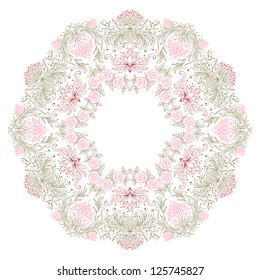 Vector illustration with floral pattern for print, embroidery.