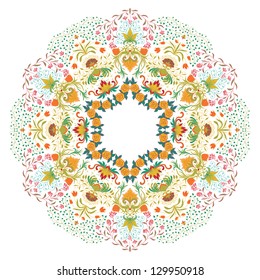 Vector illustration with floral pattern for print, embroidery.