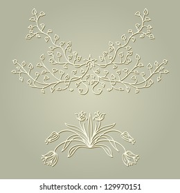 Vector illustration with floral pattern for print, embroidery.