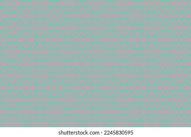 Vector illustration of floral pattern in purple and green combination.