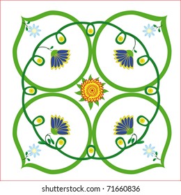 vector illustration of floral pattern under the white background