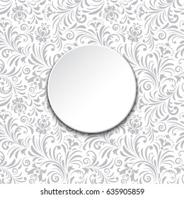 Vector illustration of floral pattern.Vintage invitation card.