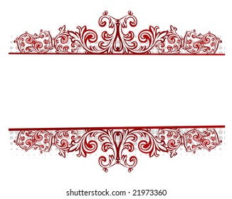 Vector illustration of a floral red border