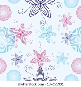 Vector illustration of floral seamless background
