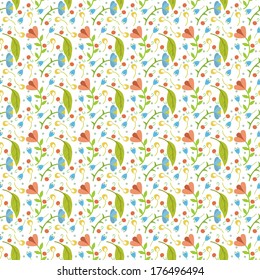 Vector illustration of a floral  seamless pattern