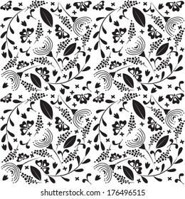 Vector illustration of a floral  seamless pattern